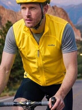 Performance illumiNITE Cycling Vest Mens Large Neon Yellow Reflective Sleeveless